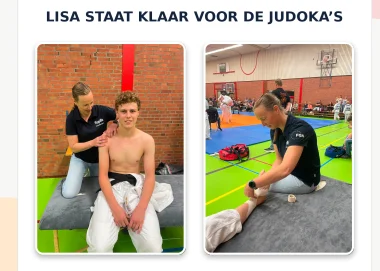 Lisa staat klaar voor de judoka’s bij het Flevoland Open