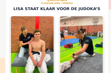 Lisa staat klaar voor de judoka’s bij het Flevoland Open